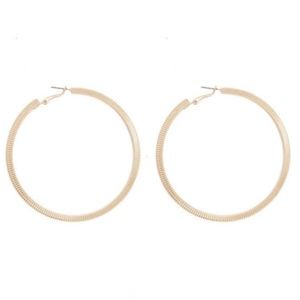 New Women's Etched Hoop Earrings Gold
